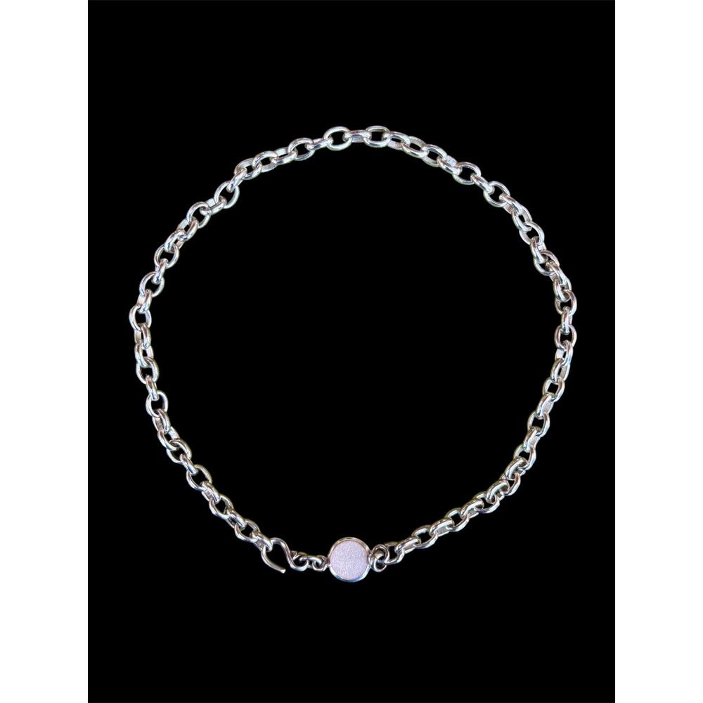 Vintage Peru 950 Sterling Silver Oval Chain Circle Medallion Necklace 17" 40g - Picture 12 of 16